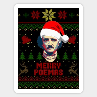 Edgar Allan Poe Merry Poemas Sticker